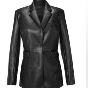 CAbi James Jacket Faux Leather Size M NWOT